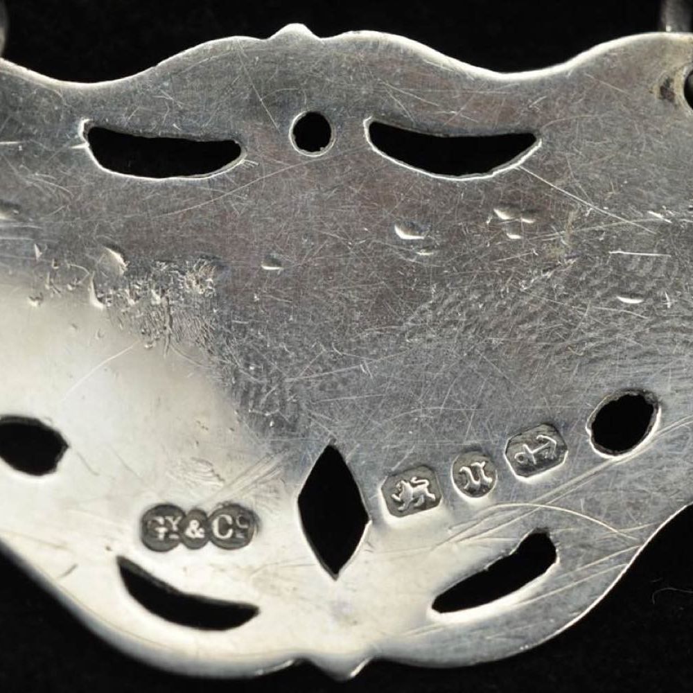 Set di 4 Targhette per Liquori Vittoriane Inglesi in Argento - Birmingham 1864, Argentieri Grey &...