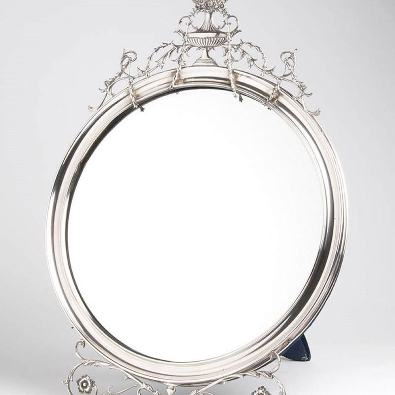 Specchiera Edoardiana Inglese in Argento - Londra 1910, Maestri Argentieri William Comyns & Sons