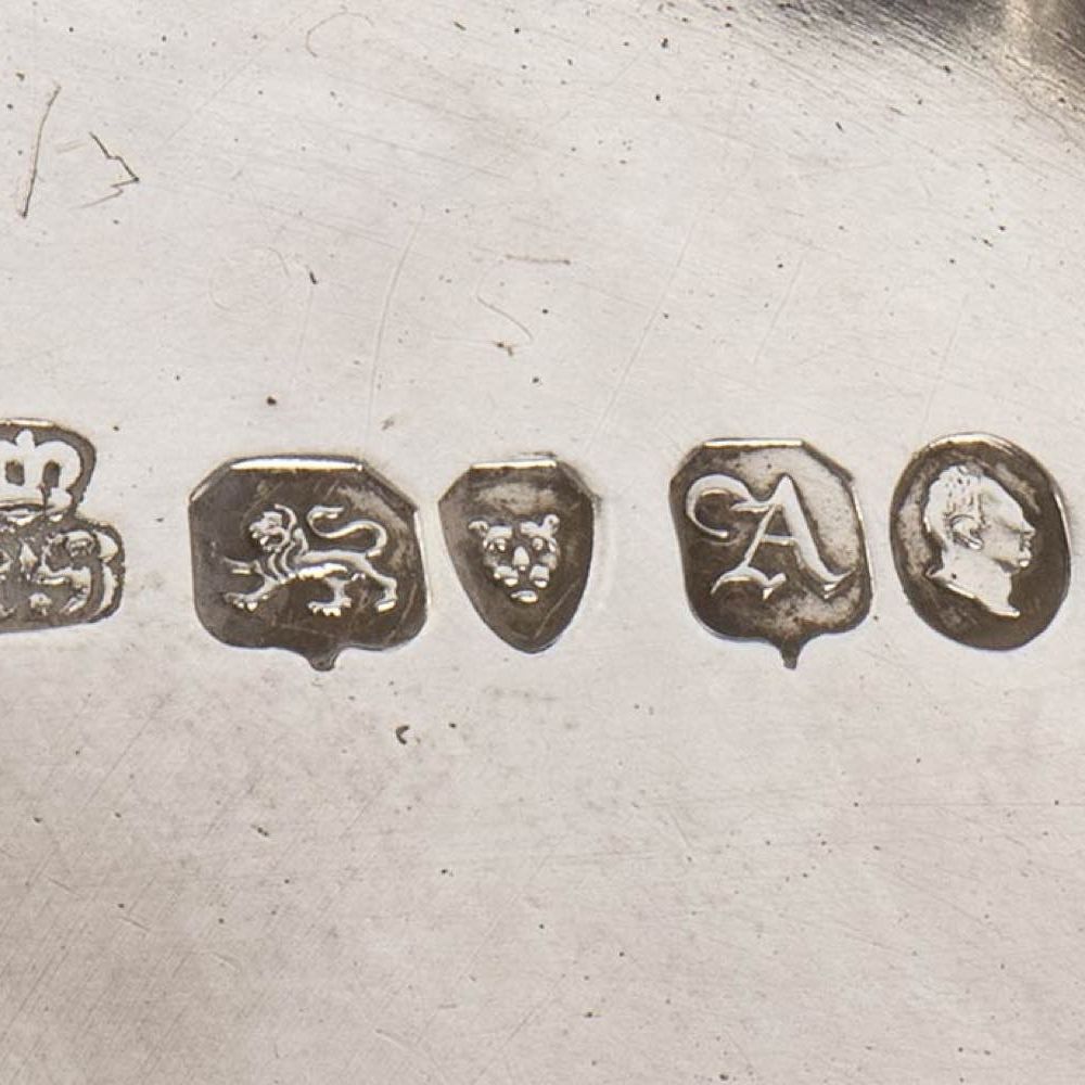 Rara Cruet Inglese William IV in Argento con Quattro Bottiglie - Londra 1836, Maestri Argentieri ...