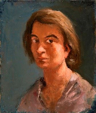 ALBERTO ZIVERI  (Roma, 1908 - 1990) : Ritratto femminile, 1943  - Olio su tela, 35 x 30 cm - Asta Dipinti, Disegni e Sculture dal XIX al XXI secolo e Collezione Cornelio Di Marzio - Bertolami Fine Art - Casa d'Aste