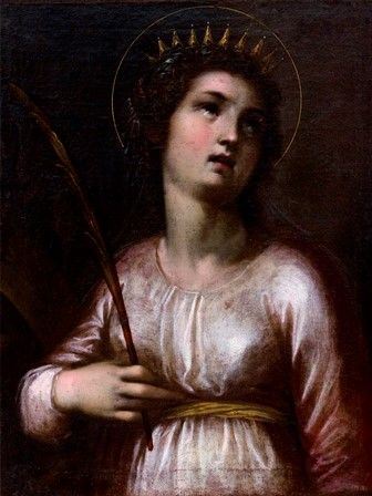 Scuola toscana, prima met&#224; XVII secolo : Santa Caterina d'Alessandria...  - Asta Dipinti, disegni, sculture e oggetti di antiquariato dal XV al XIX secolo - Bertolami Fine Art - Casa d'Aste