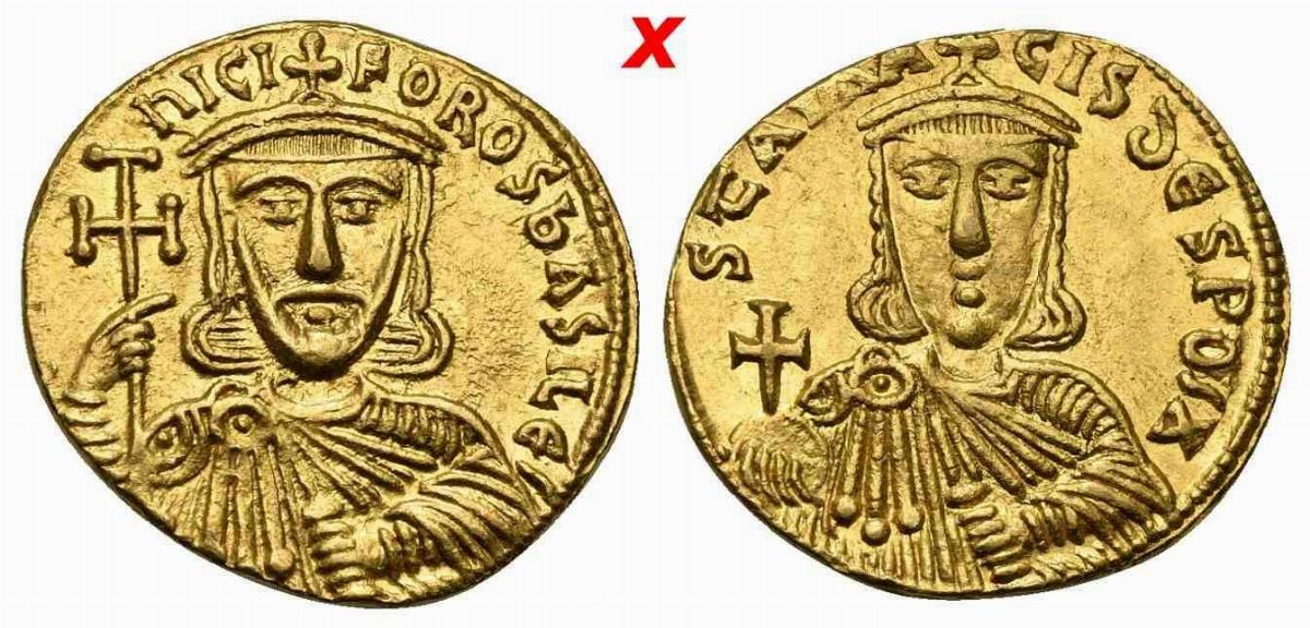 Nikephoros i With Staurakios (802-811), Histamenon Nomisma, Constantinople, Ad ...