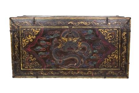 BAULE IN LEGNO INTAGLIATO E DIPINTO
Tibet, XX secolo...  - Auction Arte asiatica e tribale - Bertolami Fine Art - Casa d'Aste