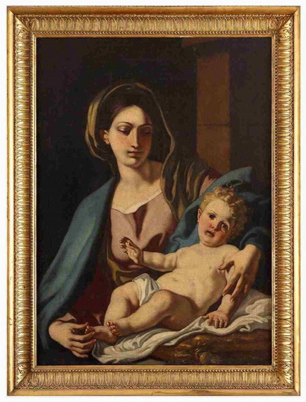 Francesco Solimena : Madonna col Bambino...  - Auction Dipinti, disegni, sculture e oggetti di antiquariato dal XV al XIX secolo - Bertolami Fine Art - Casa d'Aste