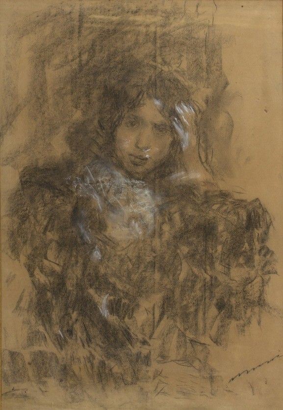 ANTONIO MANCINI : Figura di fanciulla...  - Auction ARTE MODERNA E CONTEMPORANEA DAL XIX AL XXI SECOLO Con una sezione dedicata all’arte a Roma tra le due guerre - Bertolami Fine Art - Casa d'Aste