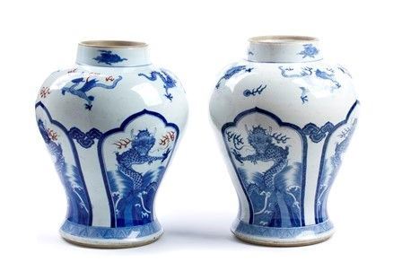 COPPIA DI VASI A BALAUSTRO IN PORCELLANA BIANCO-E-BLU’ CON DECORO DI DRAGHI
Cin...  - Asta Arte Asiatica e Bonsai - Bertolami Fine Art - Casa d'Aste