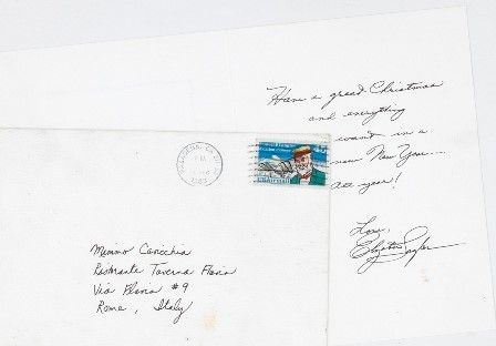 Taylor, Elizabeth (Londra 1932 - West Hollywood 2011) - Biglietto / Cartolina con autografi...