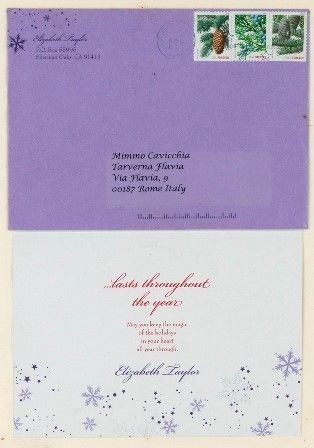 Taylor, Elizabeth (Londra 1932 - West Hollywood 2011) - Cartolina auguri...