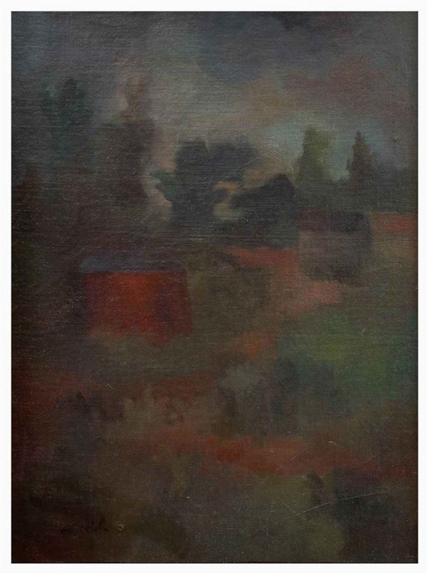 GIOVANNI OMICCIOLI
Roma, 1901 - 1975 : Paesaggio con casa rossa, 1945...  - Auction Arte Moderna e Contemporanea, Pop Art, Grafica & Multipli d'Autore - Bertolami Fine Art - Casa d'Aste