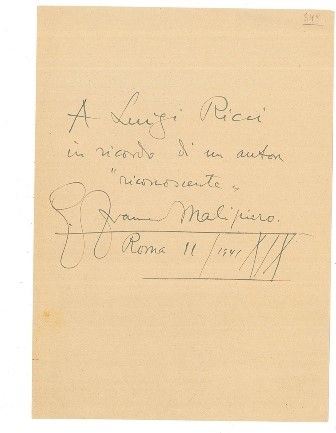 GIAN FRANCESCO MALIPIERO
Venezia 1882 - Treviso 1973 : GIAN FRANCESCO MALIPIERO
Venezia 1882 - Treviso 1973...  - Asta Grandi cantanti d'opera: la collezione La Guardia di fotografie con autografo (1890 - ‘2000) - Bertolami Fine Art - Casa d'Aste