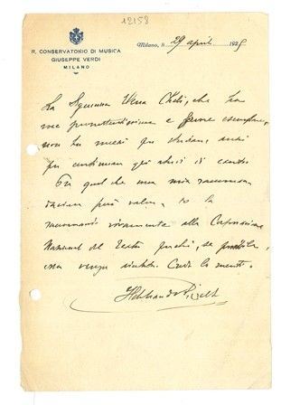 ILDEBRANDO PIZZETTI
Parma 1880 &#8211; Roma 1968 : ILDEBRANDO PIZZETTI
Parma 1880 – Roma 1968...  - Asta Grandi cantanti d'opera: la collezione La Guardia di fotografie con autografo (1890 - ‘2000) - Bertolami Fine Art - Casa d'Aste