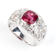 Ruby diamond gold band ring ...
