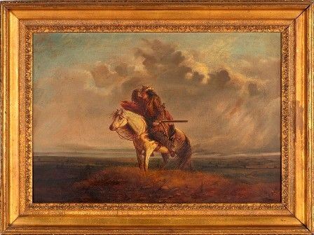 ALFRED JACOB MILLER, attribuito
(1810-1974)

 : Capo indiano a cavallo (Il novellino perso)...  - Asta Dai bronzi arcaici cinesi alla pittura indonesiana e vietnamita del novecento - Bertolami Fine Art - Casa d'Aste