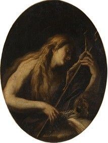 Maddalena in adorazione del Crocifisso...  - Auction Dipinti, disegni, sculture e oggetti di antiquariato dal XV al XIX secolo - Bertolami Fine Art - Casa d'Aste