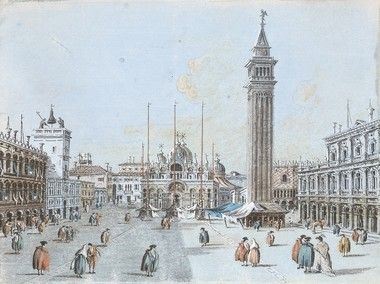 Giacomo Guardi : Veduta di Piazza San Marco...  - Auction Dipinti, disegni, sculture e oggetti di antiquariato dal XV al XIX secolo - Bertolami Fine Art - Casa d'Aste