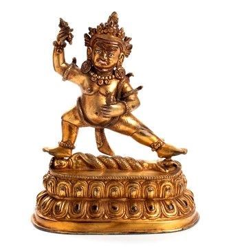 VAJRAPANI IN BRONZO DORATO
Sino-tibetano, XIX-XX secolo

...