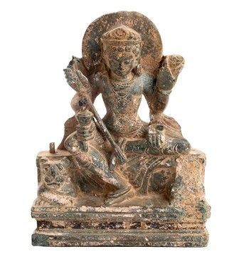 BODHISATTVA IN PIETRA VERDE CON TRACCE DI DORATURE 
Kashmir, VI-VIII secolo 

...  - Auction Dai bronzi arcaici cinesi alla pittura indonesiana e vietnamita del novecento - Bertolami Fine Art - Casa d'Aste