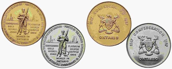 CANADA. Lotto di 2 medaglie 1967 (contenenti Oro, Nichel, Zinco, Platino, Argen...  - Asta Monete e medaglie moderne Italiane ed Estere - Bertolami Fine Art - Casa d'Aste