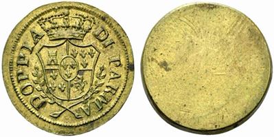 Parma. Peso Monetale della Doppia di Parma, Secolo XVIII. Ot (g. 7,12). Rov. Liscio. Spl+