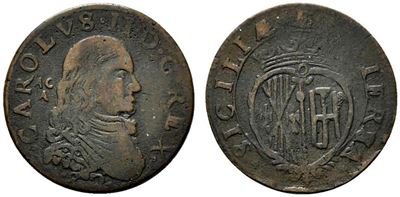 Napoli. Regno di Napoli. Carlo II di Spagna (1665-1700). Grano 1682 Coniato al Bilanciere. Bb