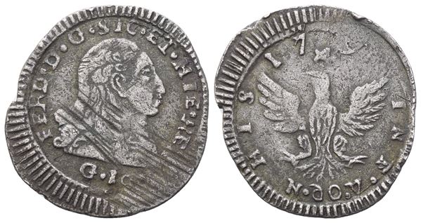 PALERMO. Regno di Sicilia. Ferdinando III di Borbone (1759-1825). Mezzo tarì 1796; Ag (1,15 g; 17 mm)