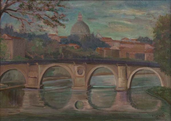 CARLO SOCRATE : Roma, Ponte Sisto, 1961...  - Asta Arte Moderna e Contemporanea, Pop Art, Grafica & Multipli d'Autore - Bertolami Fine Art - Casa d'Aste