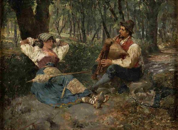 FRANCESCO BERGAMINI
Bologna, 1851 - 1911 - Scena galante...