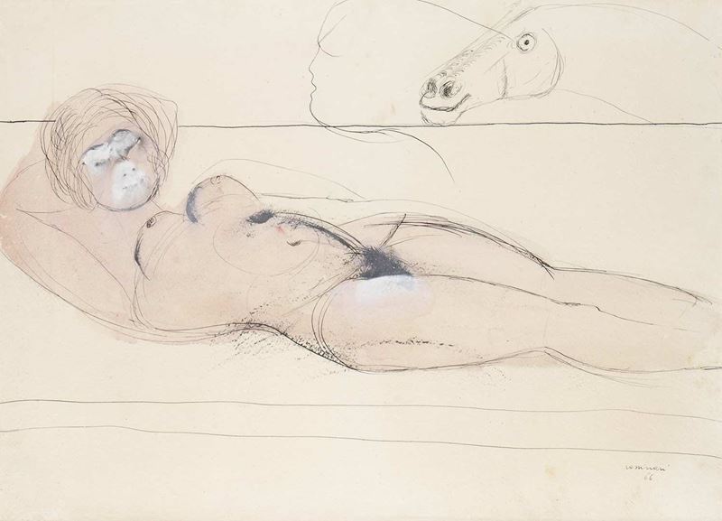 Bruno Cassinari (piacenza, 1912 - Milano, 1992) - Nudo, 1966