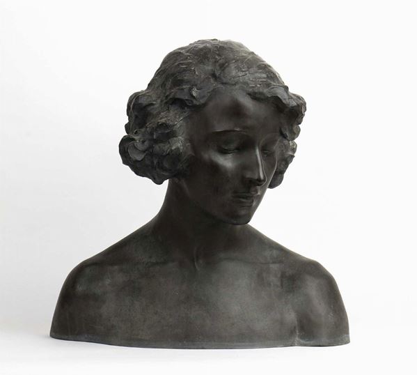 TORQUATO TAMAGNINI
Perugia, 1886 - Roma, 1965 - Busto di giovane donna...