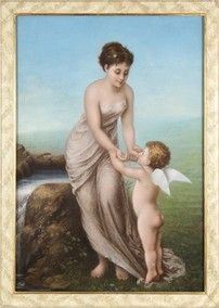 SCUOLA FRANCESE, FINE XIX SECOLO - Venere con amorino...