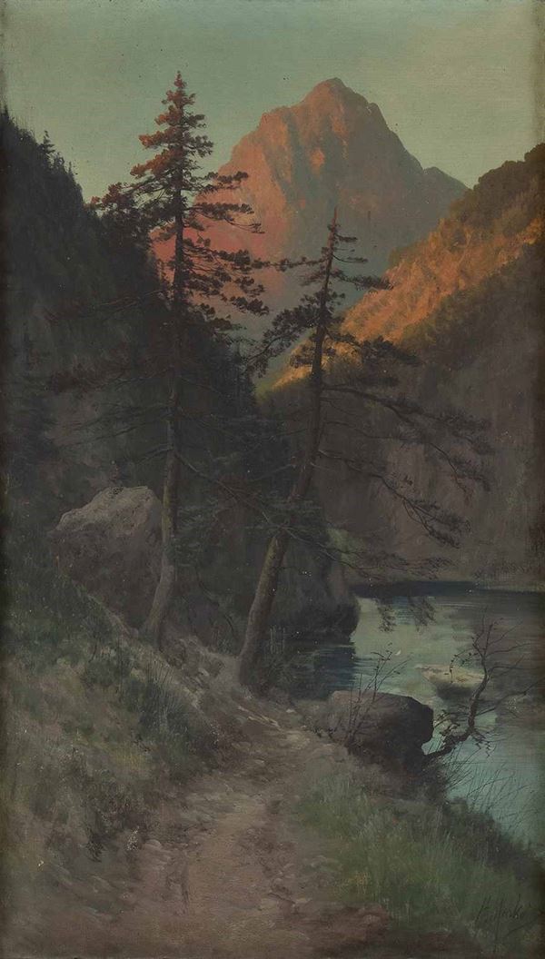 HENRY MARKO (Firenze, 1855 - Lavagna, 1921) - Mountain landscape