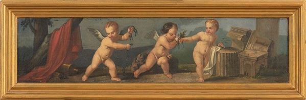 Giochi di putti in un paesaggio...  - Asta Dipinti, disegni, sculture e oggetti di antiquariato dal XV al XIX secolo - Bertolami Fine Art - Casa d'Aste