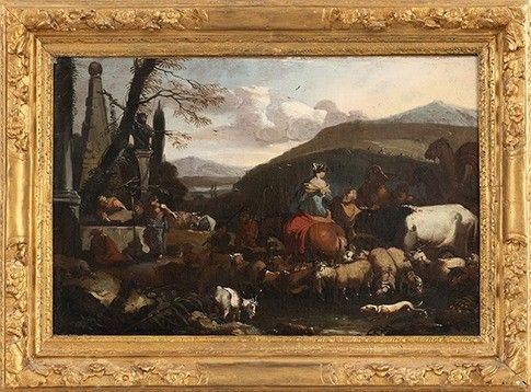 ARTISTA OLANDESE ITALIANIZZANTE : Partenze di Abramo da Canaan...  - Auction Dipinti, disegni, sculture e oggetti di antiquariato dal XV al XIX secolo - Bertolami Fine Art - Casa d'Aste