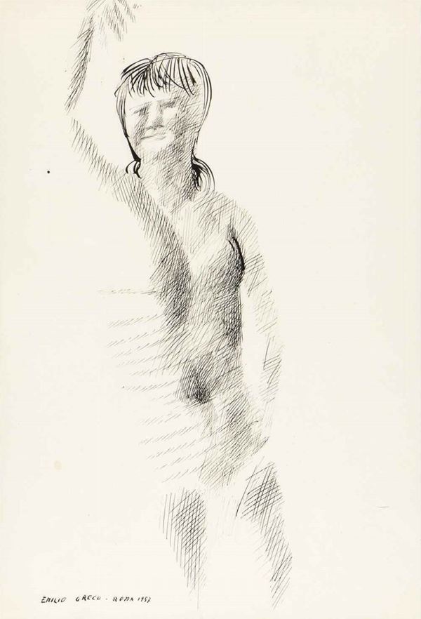 EMILIO GRECO : Figura di donna, 1957...  - Auction Arte Moderna e Contemporanea, Pop Art, Grafica & Multipli d'Autore - Bertolami Fine Art - Casa d'Aste