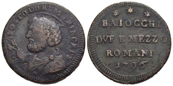 ROMA. Stato Pontificio. Pio VI (1775-1799). Sampietrino 1796. Cu. CNI 308; Munt...  - Auction Monete e medaglie moderne Italiane ed Estere - Bertolami Fine Art - Casa d'Aste