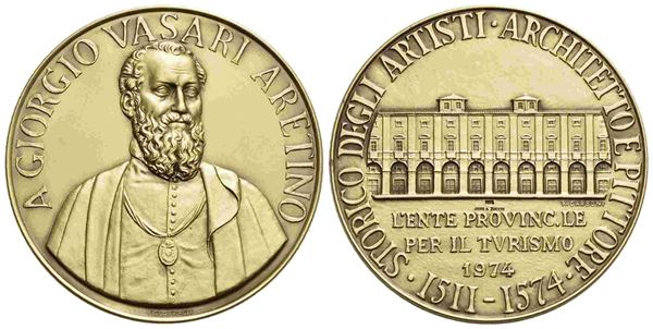 ITALIA. PERSONAGGI - Giorgio Vasari (1511-1574). Medaglia 1974. Busto di 3/4 a ...  - Auction Monete e medaglie moderne Italiane ed Estere - Bertolami Fine Art - Casa d'Aste