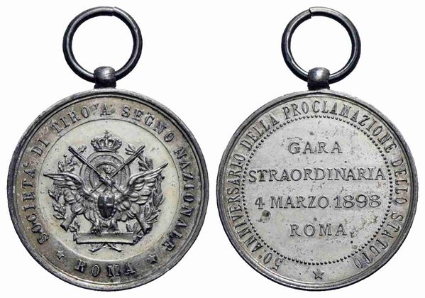 REGNO D'ITALIA. Umberto I (1878-1900). Medaglia 1898 con appiccagnolo e anello....