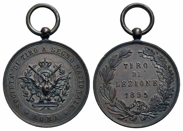 REGNO D'ITALIA. Umberto I (1878-1900). Medaglia 1895 con appiccagnolo e anello....  - Auction Monete e medaglie moderne Italiane ed Estere - Bertolami Fine Art - Casa d'Aste