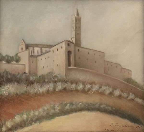 RICCARDO FRANCALANCIA : Santa Chiara ad Assisi, 1932...  - Asta ARTE MODERNA E CONTEMPORANEA DAL XIX AL XXI SECOLO Con una sezione dedicata all’arte a Roma tra le due guerre - Bertolami Fine Art - Casa d'Aste