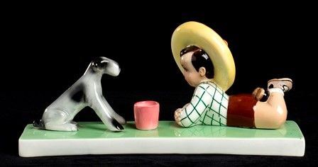 BIMBO CON CANE 1950c...  - Auction Arti Decorative del '900 - Bertolami Fine Art - Casa d'Aste