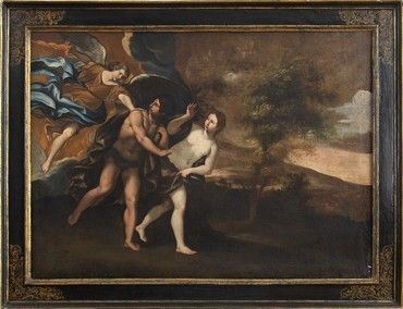 Francesco  Albani : Cacciata di Adamo ed Eva dal Paradiso terrestre...  - Auction Dipinti, disegni, sculture e oggetti di antiquariato dal XV al XIX secolo - Bertolami Fine Art - Casa d'Aste