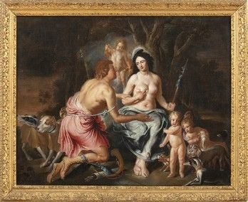 THEODOR VAN THULDEN (Hertogenbosch, 1606 - 1669) : Venere e Adone...  - Auction Dipinti, disegni, sculture e oggetti di antiquariato dal XV al XIX secolo - Bertolami Fine Art - Casa d'Aste