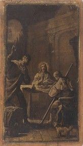 SCUOLA BOLOGNESE, PRIMA META&#8217; DEL XVII SECOLO : Cena in Emmaus...  - Asta Dipinti, disegni, sculture e oggetti di antiquariato dal XV al XIX secolo - Bertolami Fine Art - Casa d'Aste