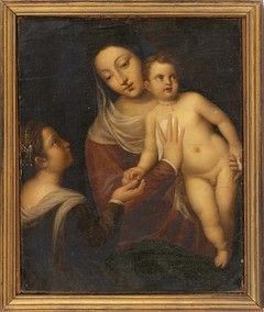 Tiziano Vecellio : Sposalizio mistico di Santa Caterina...  - Asta Dipinti, disegni, sculture e oggetti di antiquariato dal XV al XIX secolo - Bertolami Fine Art - Casa d'Aste