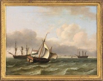 THOMAS LUNY (St. Eve, 1759 - Teignmouth, 1837) : Marina con imbarcazioni...  - Asta Dipinti, disegni, sculture e oggetti di antiquariato dal XV al XIX secolo - Bertolami Fine Art - Casa d'Aste