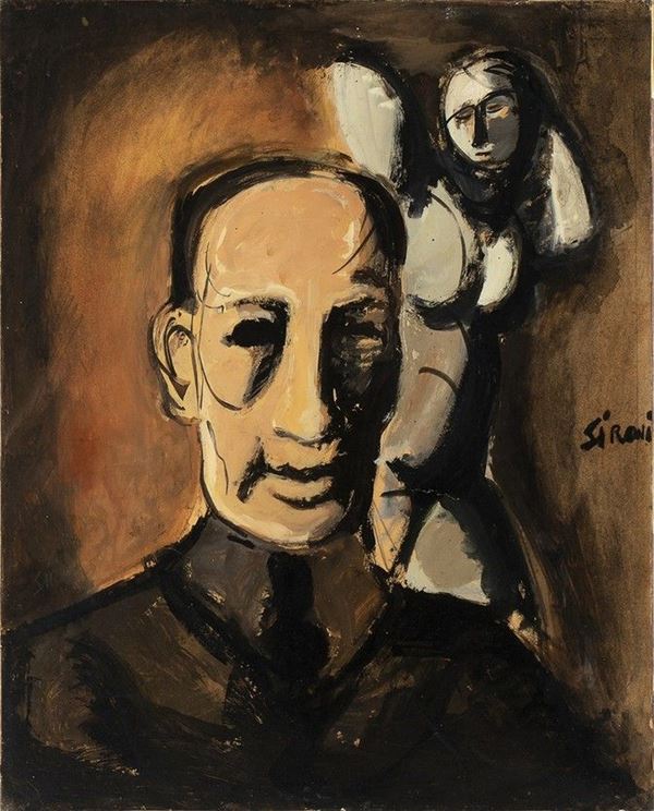 MARIO SIRONI
Sassari, 1885 - Milano, 1961 - Busto e figura, 1961...