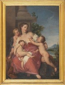 Gregorio Lazzarini (Venezia, 1655 - Villabona Veronese, 1730) : La Carità cristiana...  - Auction Dipinti, disegni, sculture e oggetti di antiquariato dal XV al XIX secolo - Bertolami Fine Art - Casa d'Aste