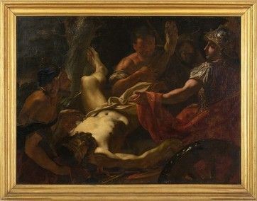 Giovanni Antonio Pellegrini : Alessandro Magno trova il corpo di Dario morente...  - Auction Dipinti, disegni, sculture e oggetti di antiquariato dal XV al XIX secolo - Bertolami Fine Art - Casa d'Aste