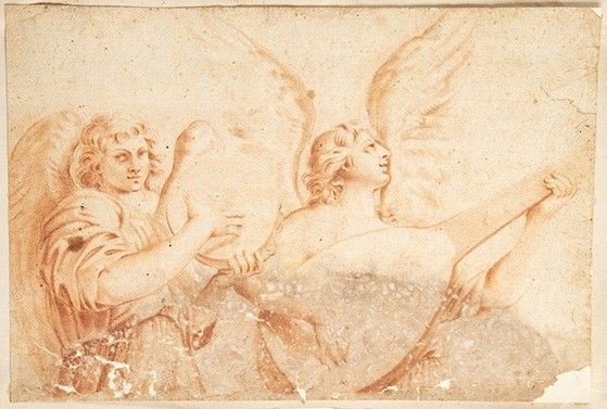 Coppia di angeli...  - Asta Dipinti, disegni, sculture e oggetti di antiquariato dal XV al XIX secolo - Bertolami Fine Art - Casa d'Aste