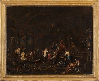 Alessandro Magnasco : Interno con soldati, vagabondi e mendicanti...  - Auction Dipinti, disegni, sculture e oggetti di antiquariato dal XV al XIX secolo - Bertolami Fine Art - Casa d'Aste